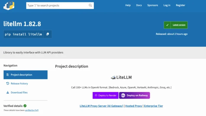 TeamPCP hackers broke into the LiteLLM PyPI package, which has been downloaded 95 million times.