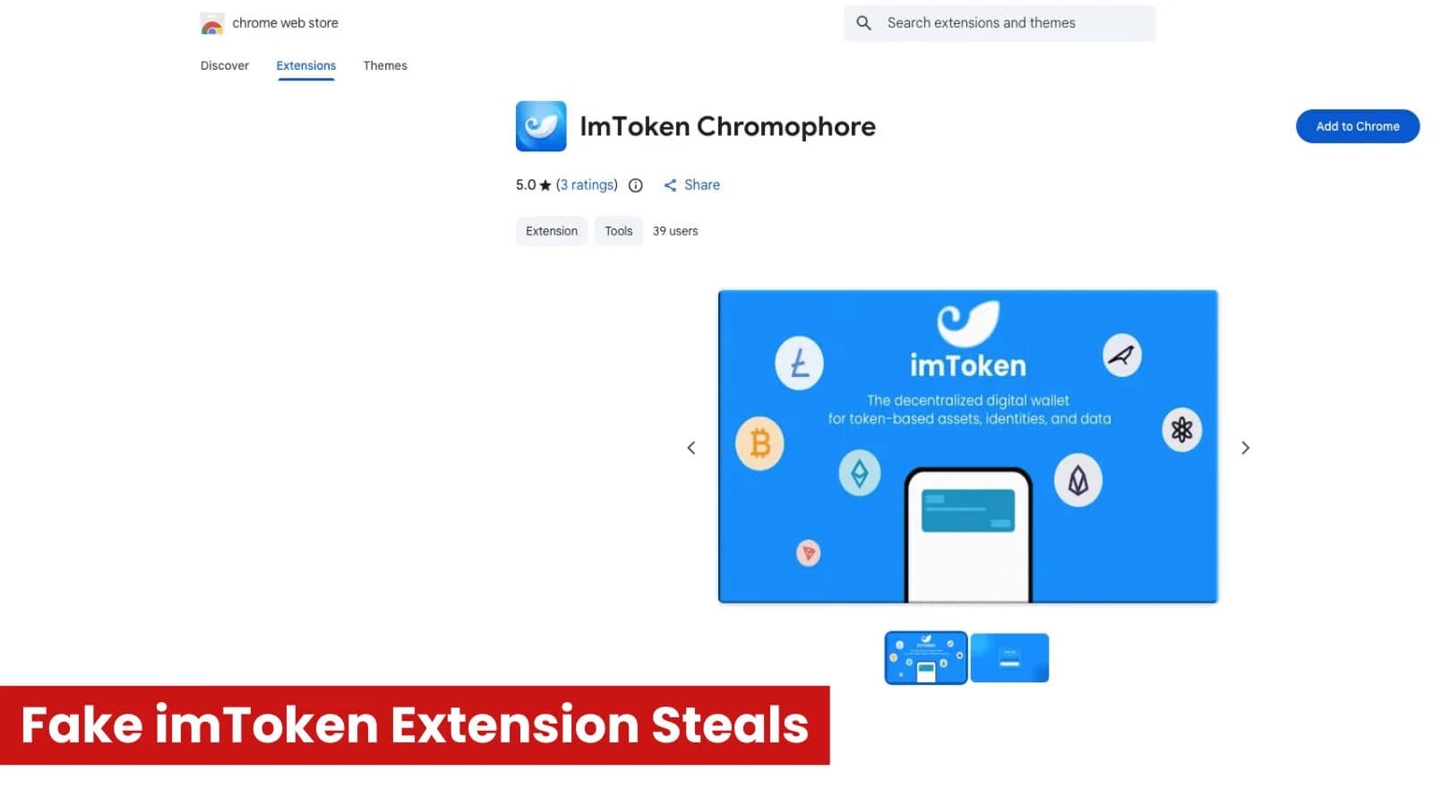 Fake imToken Browser Extension Targets Crypto Wallet Credentials