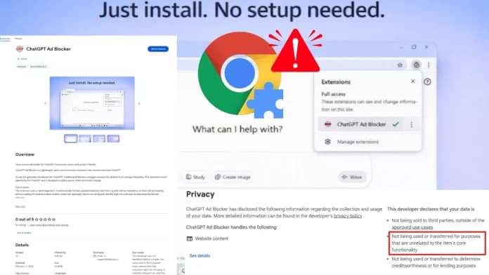 Malicious Chrome Extension “ChatGPT Ad Blocker” Steals ChatGPT Conversations